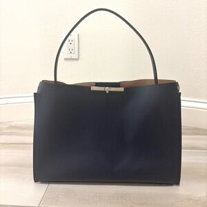 Gianni Chiarini Genuine Leather Navy Blue Women's Italian Handbag Tote